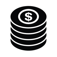 coins stack dollar sign icon vector illustration