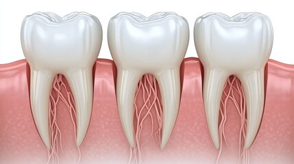 Dental Anatomy Model of Teeth and Gums Close Up View of Healthy Oral Hygiene Medical Concept