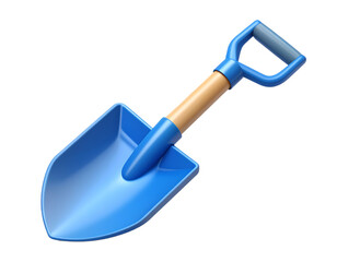 Modern 3D Vector Illustration of a Blue Shovel Isolated on White