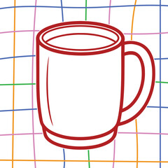 Set of hand drawn vintage posters in dolce vita style. Whimsical drawings of Mug concept. Trendy illustration. Vector drawings graphic