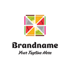 Multiple Square Fruit Juice Logo, symbolizing freshness, fun, and creativity