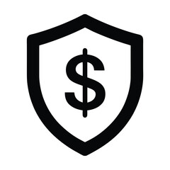 dollar sign shield icon vector illustration