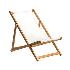 Minimalist Reclining Wooden Beach Chair with a Slee Isolated on Transparent Background