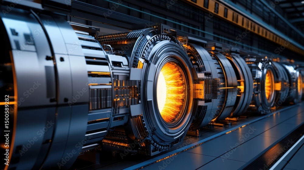 Poster a series of advanced propulsion systems are installed in a high-tech engineering facility. each prop