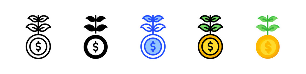 Investment Icon Collection With Multiple Styles