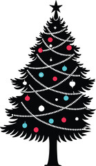 Christmas Tree Silhouette Design for Holiday Projects. Festive Christmas Tree in Silhouette Style. Silhouette Christmas Tree Design for Seasonal Art. Holiday Christmas Tree Silhouette for Decoration