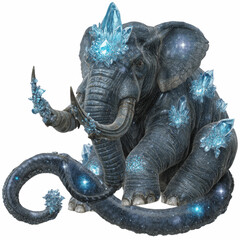 Fototapeta premium Majestic Crystal Elephant Mystical Creature with