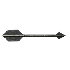 Sleek Arrow with a Modern Profile in Deep Charcoal Isolated on Transparent Background