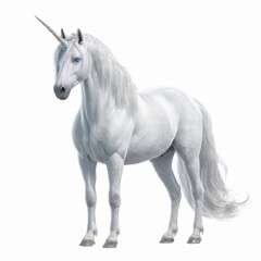 Fototapeta premium Majestic White Unicorn with Blue Eyes - Fantasy
