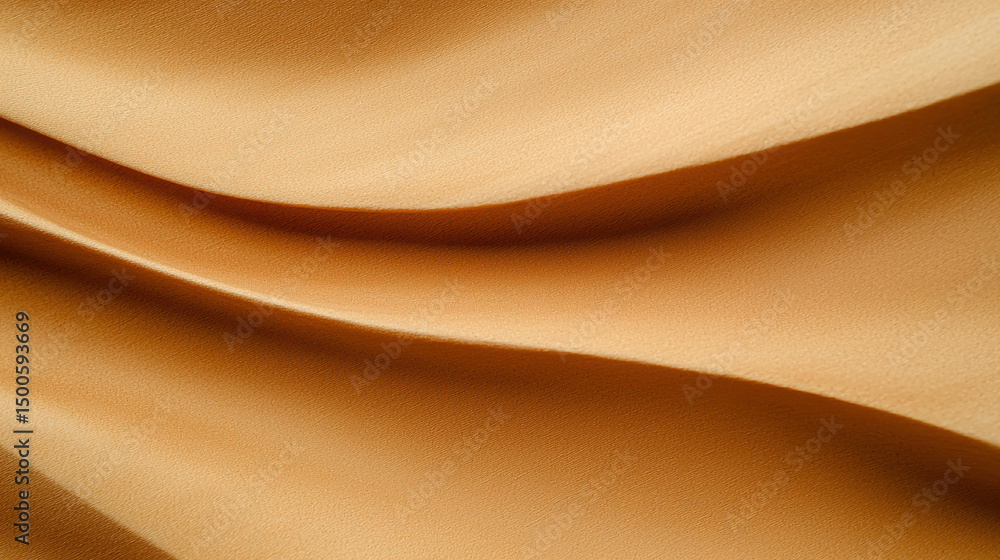 Aufkleber smooth flowing fabric in warm beige tones showcasing elegant curves and soft texture, perfect for de
