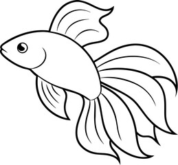 Betta outline with white background