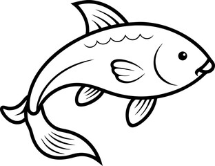 Carp outline with white background