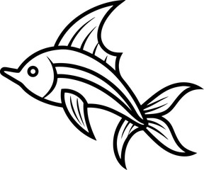 Swordtail outline vector illustration