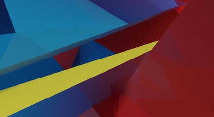 Abstract Geometric Shapes with Red Blue and Yellow Colors
