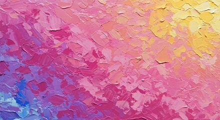 Abstract Painting Texture with Gradient of Pink, Yellow and Blue