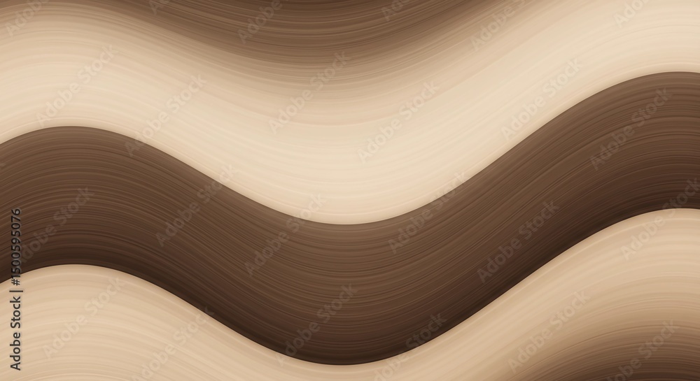 Poster abstract wavy pattern with beige and brown gradient
