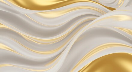 Abstract Wavy Fabric with Gold Accents Background
