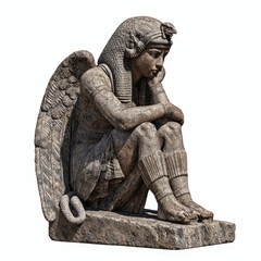 Fototapeta premium Pensive Winged Sphinx Statue Ancient Egyptian