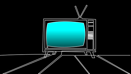 Linear View: One-Line Vector Art of a Vintage TV
