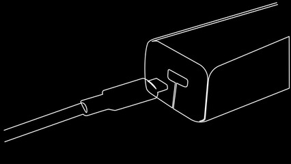 One Line Charger: Power Simplified in Minimal Vector Art