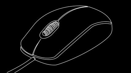 One Line Mouse: Sleek Minimalist Vector Tech Design