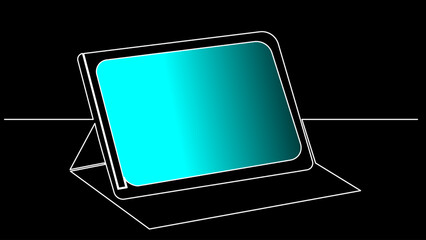 One Line Tablet: Sleek Minimalist Vector Tech Design
