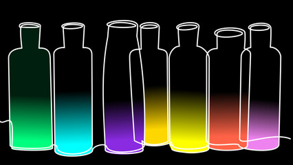 Linear Glow: Sleek One-Line Vector Art of Lotion
