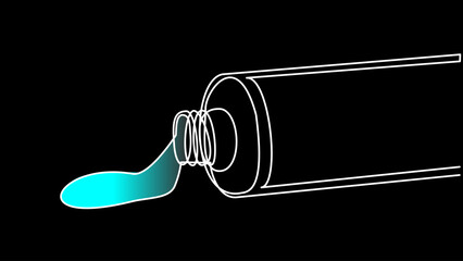 Linear Mint: Sleek One-Line Vector Art of Toothpaste