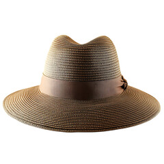 Sophisticated Wide Brim Sun Hat with a Smooth Str ea Isolated on Transparent Background
