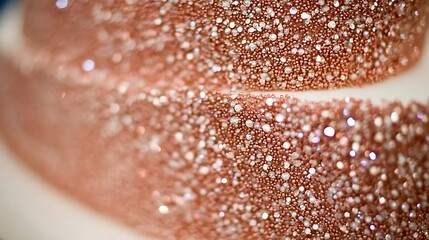Rose gold cake detail, close-up, wedding