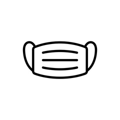 Medical mask icon. Simple outline style. linear sign for mobile concept and web design. Face mask symbol, logo illustration.