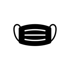 Medical face mask vector icon. Simple solid style. Filled flat sign for mobile concept and web design. Surgical Mask glyph symbol, logo illustration. 