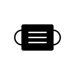 Medical face mask vector icon. Simple solid style. Filled flat sign for mobile concept and web design. Surgical Mask glyph symbol, logo illustration. 