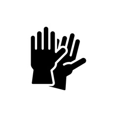 Latex gloves, protective rubber gloves glyph icon. Simple solid style. Symbol and sign illustration design.