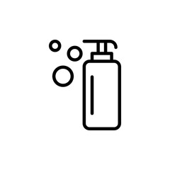 Hand sanitizer bottle line icon. Simple outline style. Sanitation product design for healthcare and safety uses.
