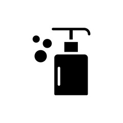 Hand sanitizer bottle glyph icon. Simple solid style. Sanitation product design for healthcare and safety uses.