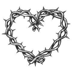 Heart Shaped Barbed Wire / Thorns Sketch