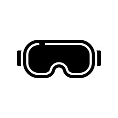 Safety glasses icon. Simple solid, glyph style symbol design from construction collection. Can be used in web and mobile.