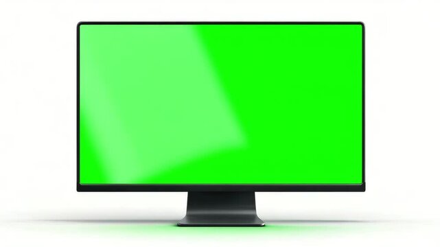 Flat-screen computer monitor with green screen