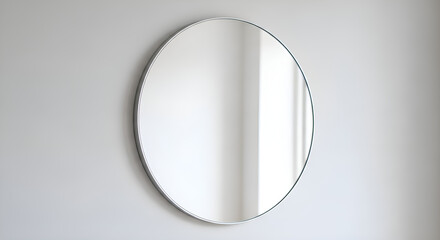 A circular mirror with minimalist design