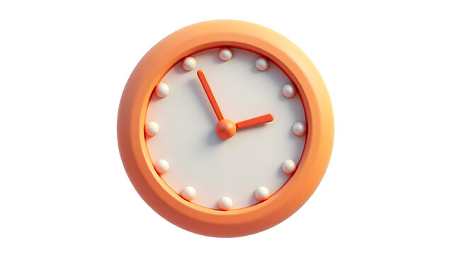 Wall clock icon. 3d rendering isolated on white background. Cartoon plastic style