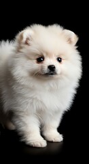 Adorable Fluffy White Pomeranian Puppy Dog A Cute and Sweet Canine Companion