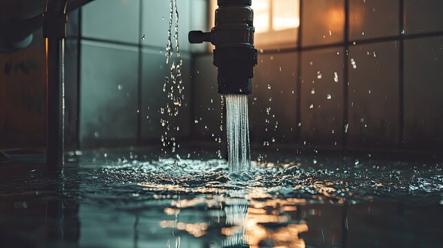 Water gushing from hose connected to active submersible pump