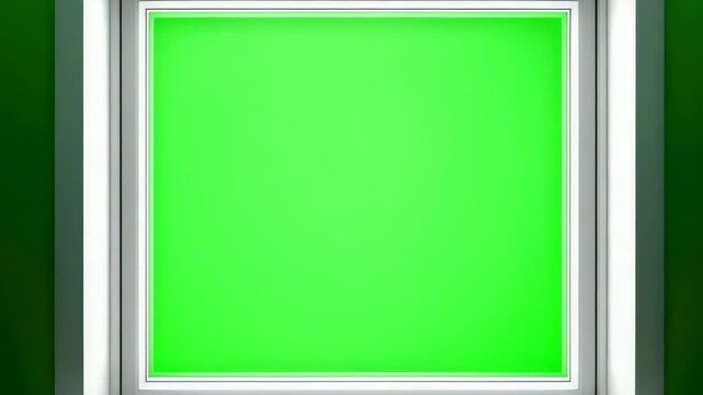 Window with a solid green background