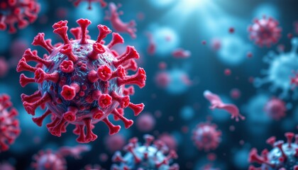 a microscopic view of a cell with a virus particle attached to it.