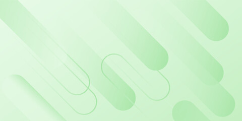 White abstract wide banner background with green geometric shapes. Minimal geometric. Modern futuristic concept. Suit for cover, header, business.