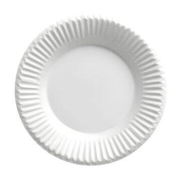 Simple white paper plate isolated object