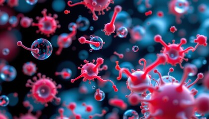 a close up of a microscopic environment filled with tiny bubbles that resemble cells