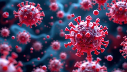 an up close view of a dense cluster of cells, specifically coronaviruses