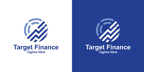 logo design combination target and finance,arrow,growth,design creative,elegant.
